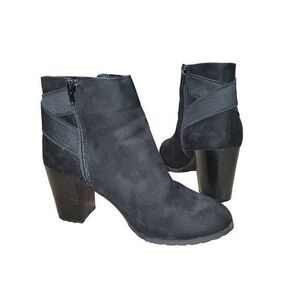 A New Day Block Heel Blk Women Size 9 Ankle Bootie Mobwife Biker Y2K Goth Office